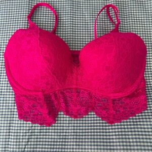 PINK Victoria's Secret Fuchsia Lace Bra